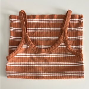 Striped Tank Top in Rust and White